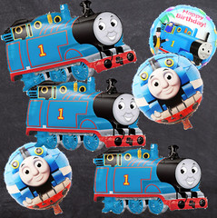 6 TRAIN foil balloon party happy birthday supplies decoration theme thomas idea