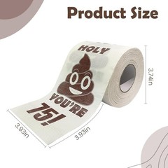 75th Birthday Decorations, Funny Toilet Paper Roll, 3-ply Bathroom Decor