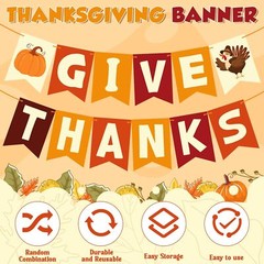 OHOME Thanksgiving Decorations – Thanksgiving Banner | Friendsgiving Party De…