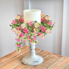 2 Pack Pink Flower Garland Daisy Flowers Silk Artificial Wildflower 13ft Wedding