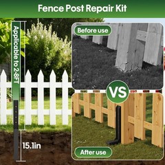 Fence Post Repair Kit 1 Pack, 8mm Double-Layer Thickened Fence Post Anchor & …