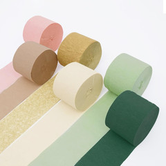 Crepe Paper Streamers Party Decorations – 6 Rolls Grass Green Gold Pink Olive Gr