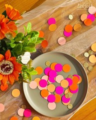 100 PCS Orange Pink Confetti Glitter Table Decor Circle Dots Party Craft
