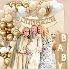 Boho Baby Shower Decorations-97Pcs Burlap Grain Baby Boxes,Nude and Gold Ball…