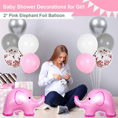 Girl’s Baby Shower Decoration set – Backdrop, Tablecloth and Balloons – Pink