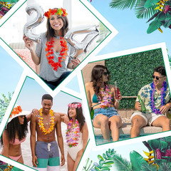 Hawaiian Leis Decorations,Leis for Luau Party Decor Flower,Tropical Hawaiian Bul