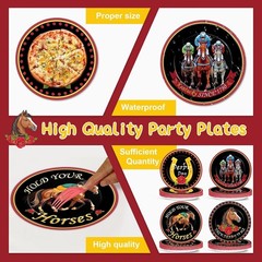 Durable 7-Inch Derby Day Party Plates – 48 Count with Stunning Designs
