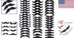 Novelty Fake Mustaches for Adults – 48 Pcs with 8 Unique Styles – Party Ready!