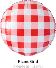 8Pcs Picnic Balloons Gingham Balloons Picnic Party Decoration BBQ Themed Party D