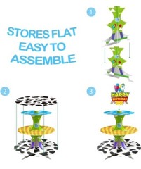 Buzz Party Supplies Cake Stand 3 Tier Cupcake Stand Light Year Party Favors