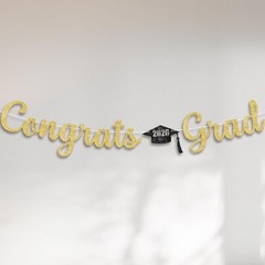 Stunning 10ft Gold Congrats Grad Banner | Perfect for 2026 Graduation Parties