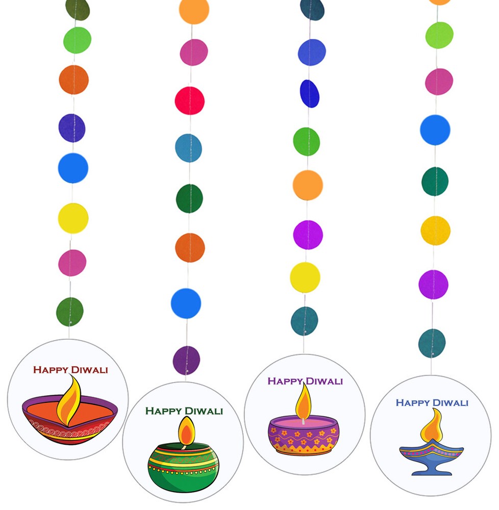 Diwali Holiday Party Supplies (4 Pack Hanging Decorations) USA FAST SHIPPING