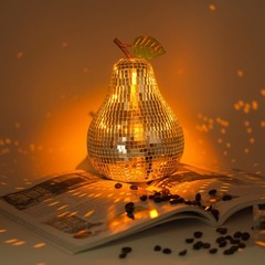Disco Ball Pear Wedding Decor – Silver Pear-Shaped Centerpiece