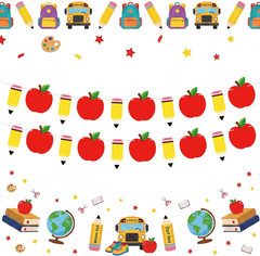 Back to School Decorations Banner – DIY Paper Pencil and Apples Banners, Red