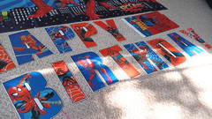 Spider-Man Birthday Banner Backdrop Letters Tablecloth 3 Set