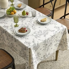 Rustic Floral Tablecloths Rectangular 55×84 Inch Linen Tablecloth Farmhouse Vint
