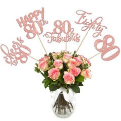 15 Pack Glitter 80th Birthday Centerpieces Sticks, Happy 80th Birthday Party …
