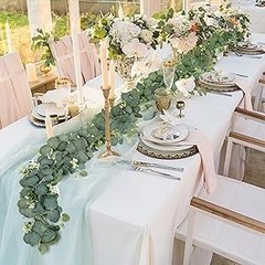 2 PCS Artificial Eucalyptus Garland 5.9FT Faux Silver Dollar Greenery Garland