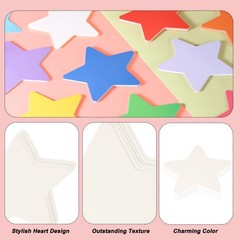 100 PCS 3.9×3.9 Inch Star Cutouts Shaped Paper Cards White DIY Craft Decor
