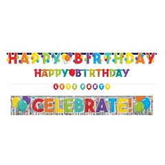 Birthday Celebration Multicolor Paper & Foil Banners (Sizes: 1.6′, 4.5′, 5′ &