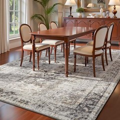 YOH Boho Washable Rug 5×7, Charcoal Gray Vintage Non Slip Area Rug, Distresse…