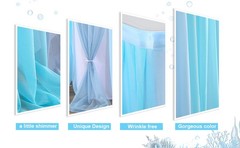 Tulle Table Skirt Blue Tutu Striped Table Skirts for Rectangle Tables Baby