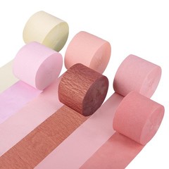 Pink Rose Gold Crepe Paper Streamers Party Wedding Birthday Decoration 6 PCS