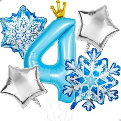 Frozen 4th Birthday Party Decorations Balloon, 40″ Elsa 4 Balloon with Crown …