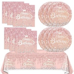 Rose Gold Birthday Decorations 41Pcs Pink Party Supplies Balloon Set Banner