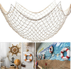Fish Net Decorations for Party, 2Mm Natural Cotton Hawaiian Party Fish Net Decor