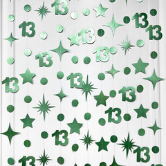 Sage Green 13Th Birthday Decorations Number 13 Circle Dot Twinkle Star Garland M