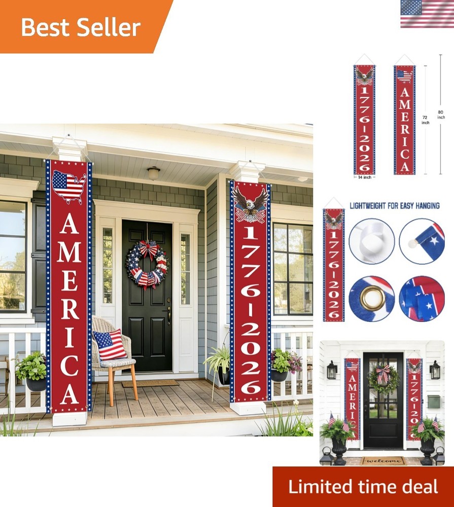 All-Occasion Patriotic Hanging Banners – 250th Anniversary for Indoor & Outdoor