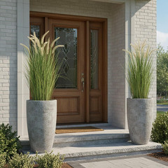 KOL Artificial 5ft 2-Pack Horsetail Reed Grass, 59in Tall 5FT, Green