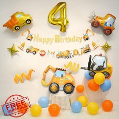 Construction Birthday Balloons Decorations Set, Construction Themed Decoratio…