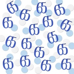 200 PCS Blue Glitter 65th Birthday Number Confetti Party Table Decor Supply