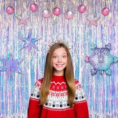 Iridescent Party Streamers Backdrop – Neon Transparent Holographic Tinsel Foi…