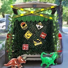 Dinosaur Party Decorations Set 10x13ft Dino Netting 6 Dinosaur Paper Sign