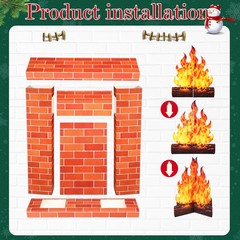 AmazingSpark 1 Set Christmas Corrugated Fireplace 35.5 x 29 x 8 Inch Cardboar…