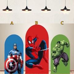 Superheroes Spider Man Hulk Arch Backdrop Cover Birthday Party photo Decorations
