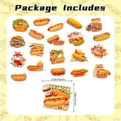 20 PCS Hot Dog Hanging Swirl Decorations Hot Dog Ceiling Streamers Hanging Decor
