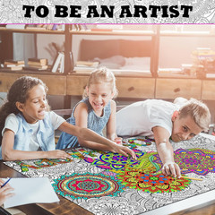 Giant Mandala Coloring Poster for Kids Adults Wall Large Coloring Tablecloth Cho