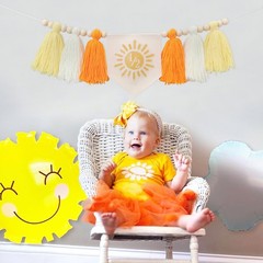 1/2 Birthday Boho Sun Highchair Banner – You Are My Sunshine Tassels,Half Tri…