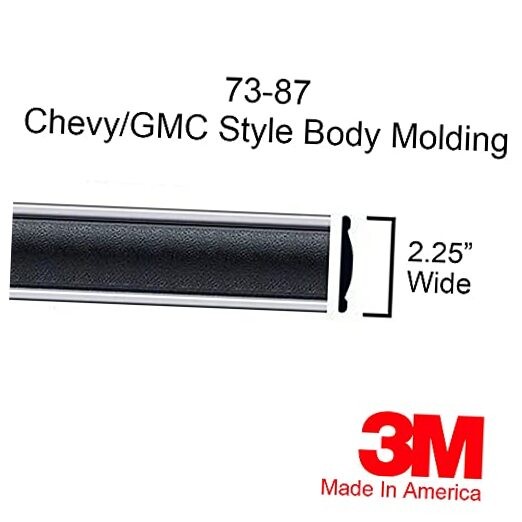 1973-1987 Chevy GMC Black Side Body Trim Molding C10, C20, Half Roll – 160″