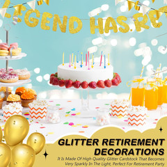 Pre Strung the Legend Has Retired Glitter Banner 9.8 ft Retirement Banner Retire