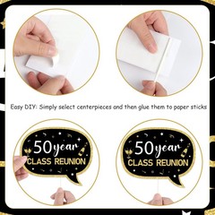 24pcs 50th Class Reunion Photo Booth Props 50th Class Reunion Decorations Cla