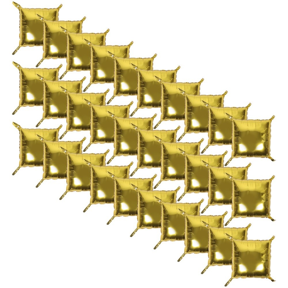 50Pcs Durable Gold Square Foil Balloons Wall Backdrop for Graduation Party