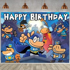 Dog Man Birthday Party Supplies Backdrop Banner Poster Party Decor Birthday Gift