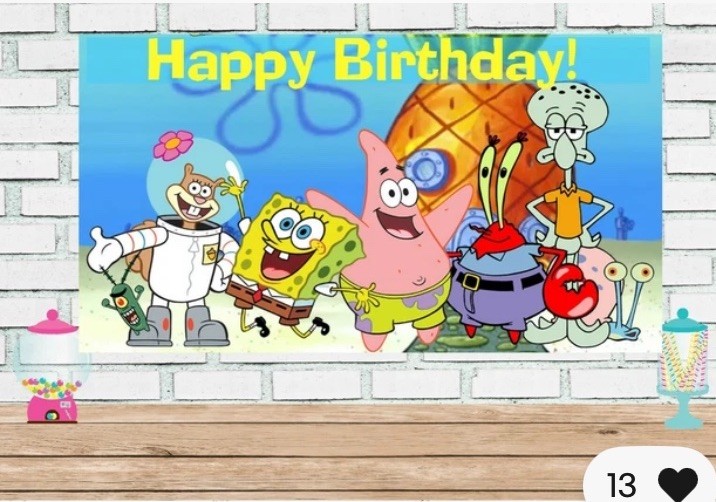 47 Pcs SpongeBob SquarePants Happy Birthday Party Decoration Complete Set..