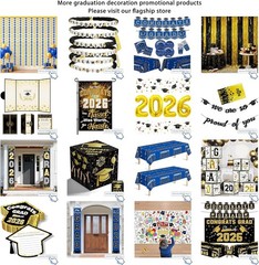 Celebrate Graduation 2026 with 2 Pack Elegant Black & Gold Tablecloth – 54″x108″