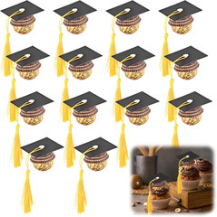 50 Graduation Cap Chocolate Decorations for Class of 2026 Cupcakes
